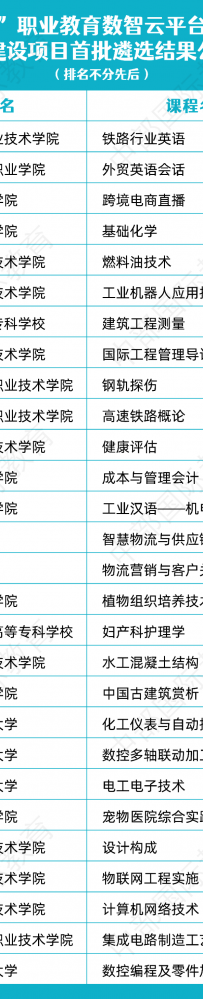 “一带一路”职业教育数智云平台国际精品课程资源建设项目首批遴选结果公示